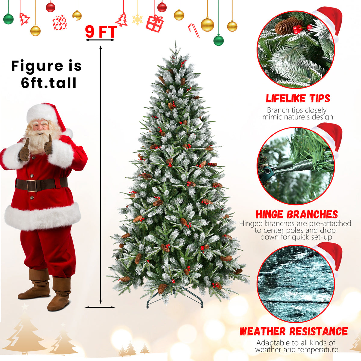 PVC Christmas Tree, Christmas Decorations - 9ft