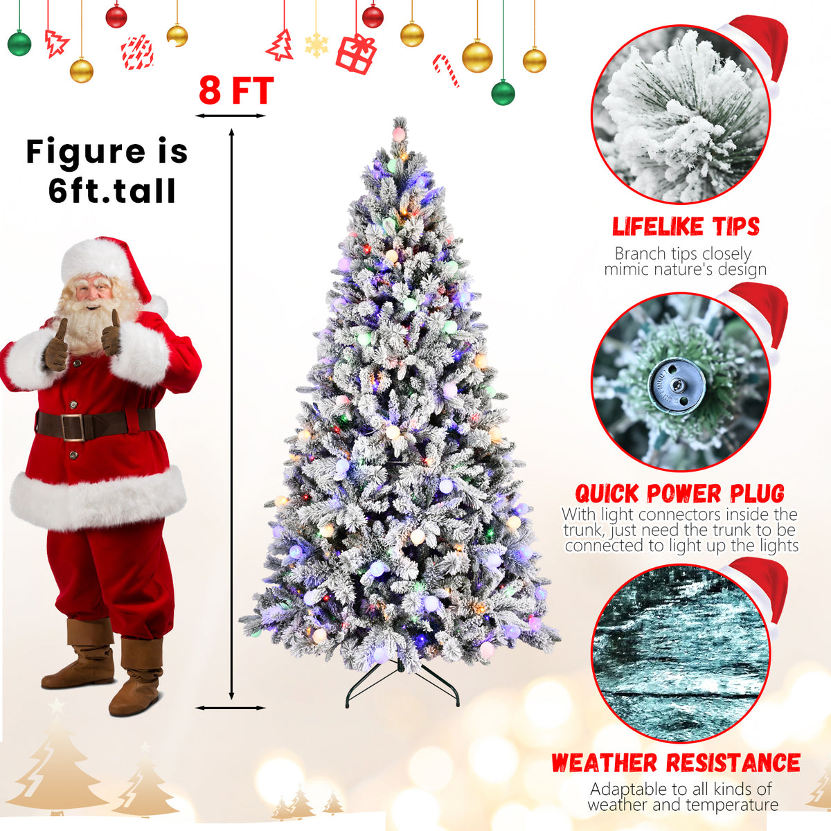PVC Christmas Tree, Christmas Decorations - 8ft