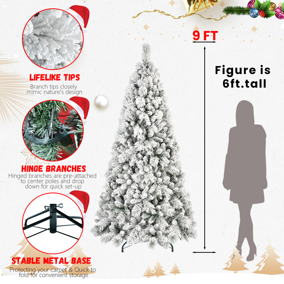 PVC Christmas Tree, Christmas Decorations - 9ft