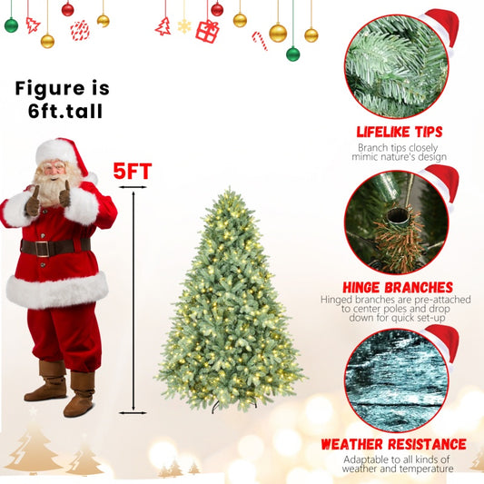PE, PVC Christmas Tree, Green - 5ft