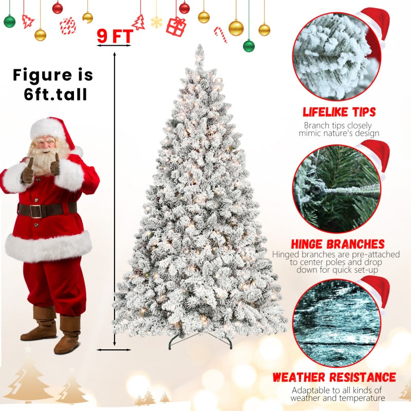 PVC, Christmas Tree, Christmas Decorations, Warm Lights - 9ft