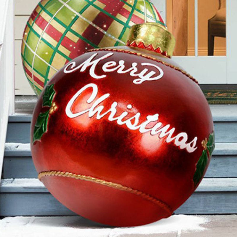 Christmas Ornament Ball Outdoor Pvc 60CM Inflatable Decorated Ball PVC Giant Big Large Balls Xmas Tree Decorations Toy Ball - Christmas/1PC/60cm