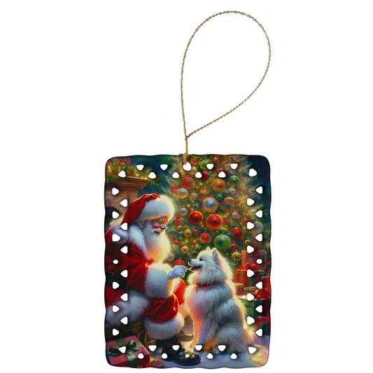 American Eskimos And Santa Claus Porcelain Decorations Christmas Tree Hanging Decorations - Default
