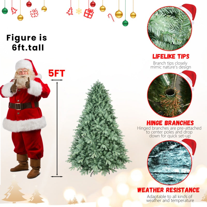PE, PVC Christmas Tree, Green - 5ft