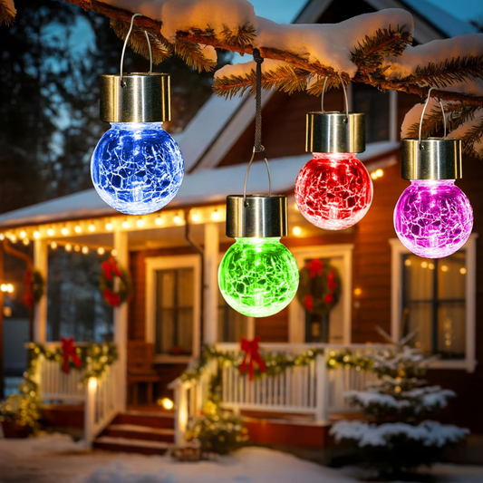 Solar Christmas Decorations Outdoor Hanging Light For Outside 8Pc  Color Changing, Waterproof, Solar Powered, Christmas Outdoor Tree Ornaments - MULTICOLOR