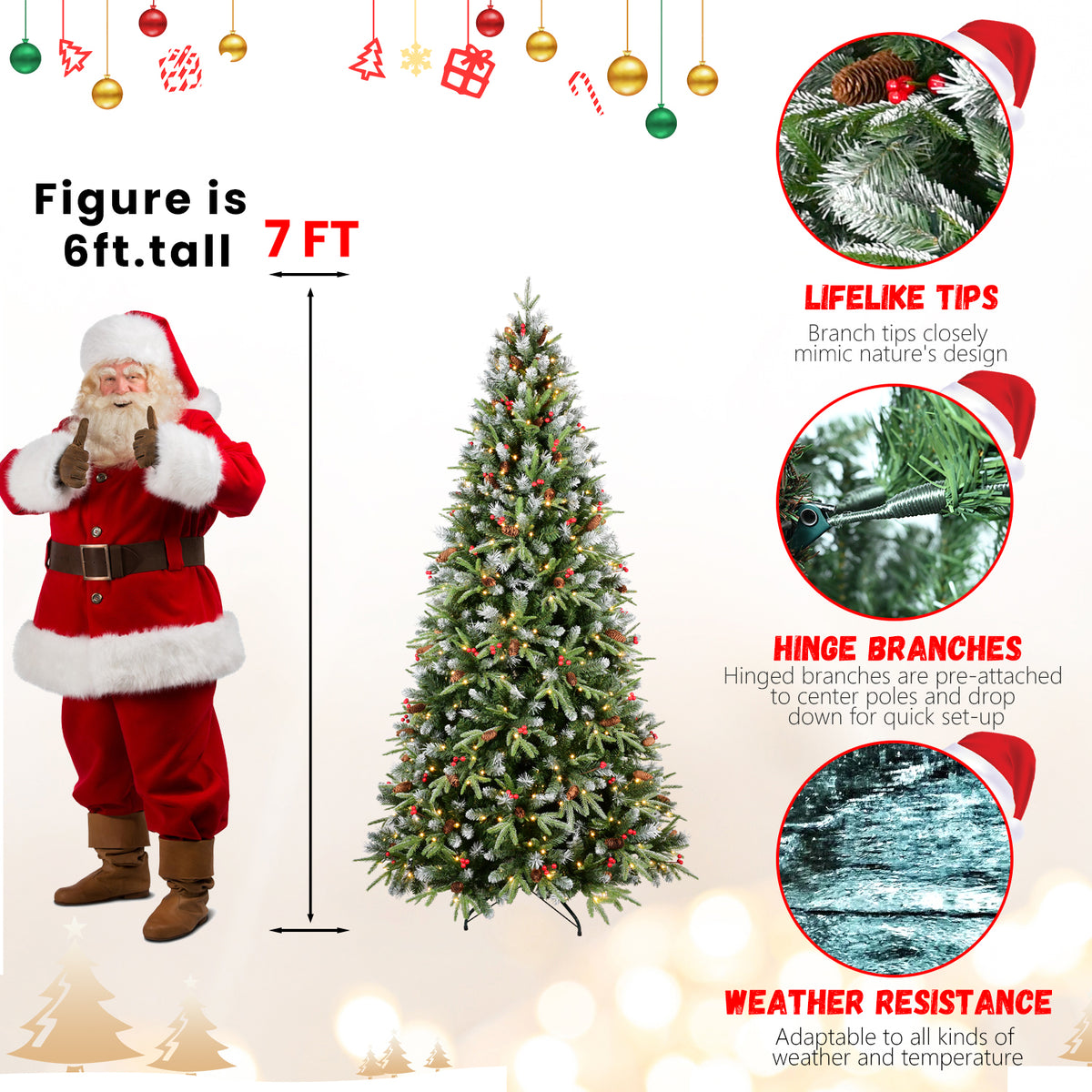 PVC Christmas Tree, Christmas Decorations - 7ft