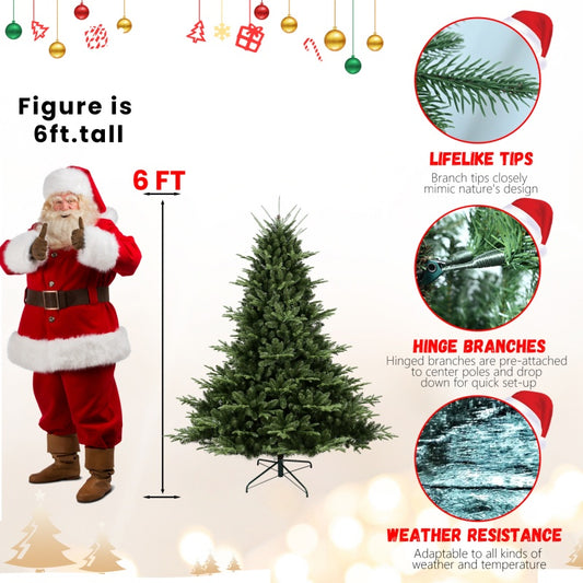 PE, PVC Christmas Tree, Green - 6ft