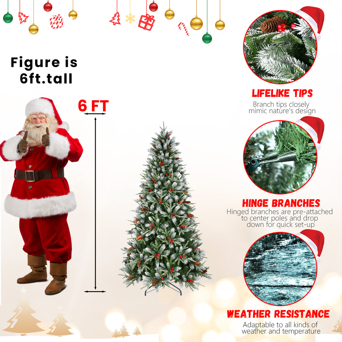 PVC Christmas Tree, Christmas Decorations - 6ft