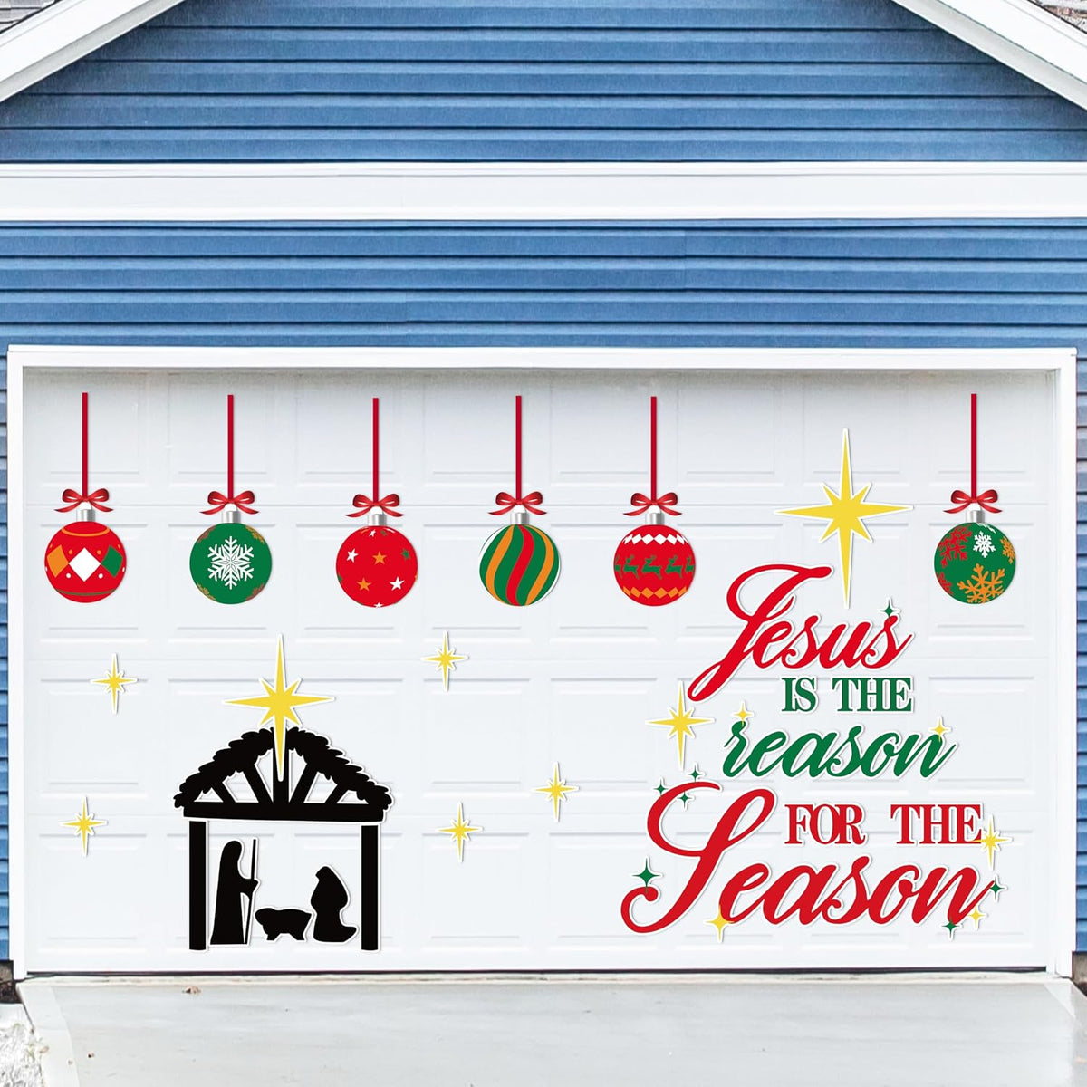34 Pcs Christmas Garage Door Magnetic Decorations, Nativity Holiday Magnets For Garage, Refrigerator, Fridge, Kitchen And Home Decor - Multicolor