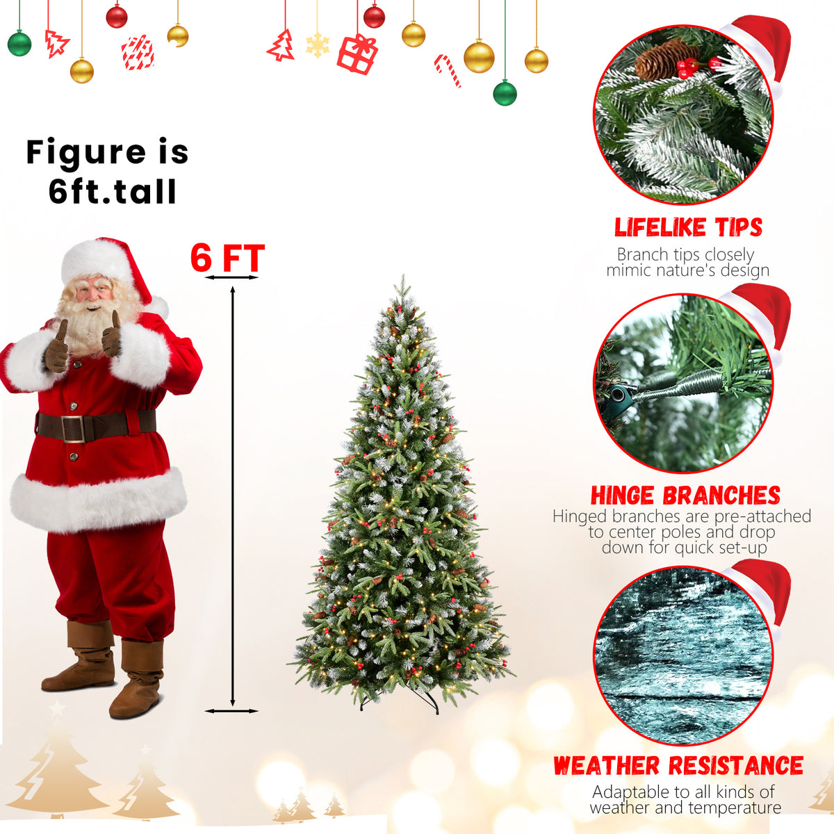 PVC Christmas Tree, Christmas Decorations - 6ft