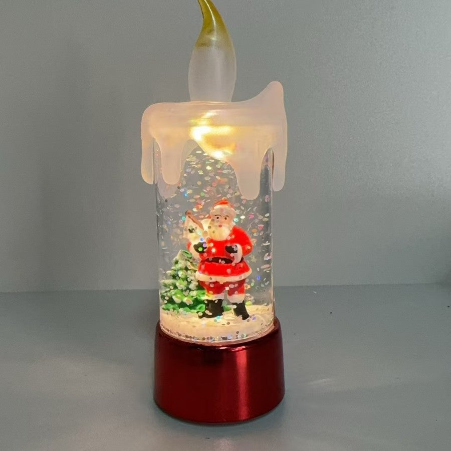 Christmas Decorations Candle Light Scene Layout - Red base elderly person