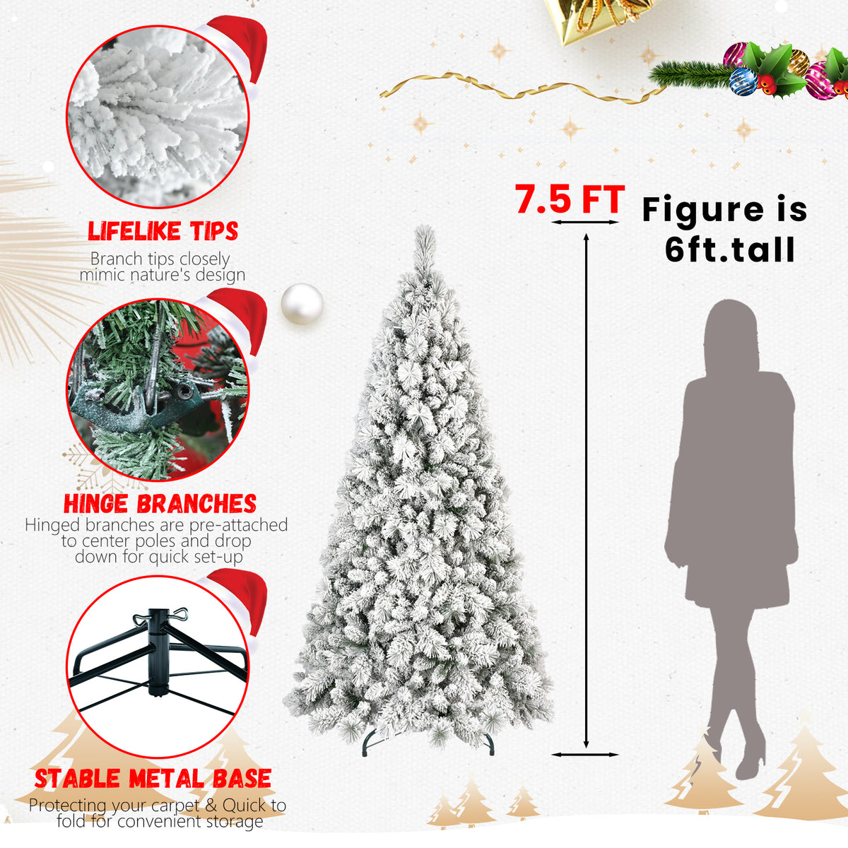 PVC Christmas Tree, Christmas Decorations - Half of 15ft