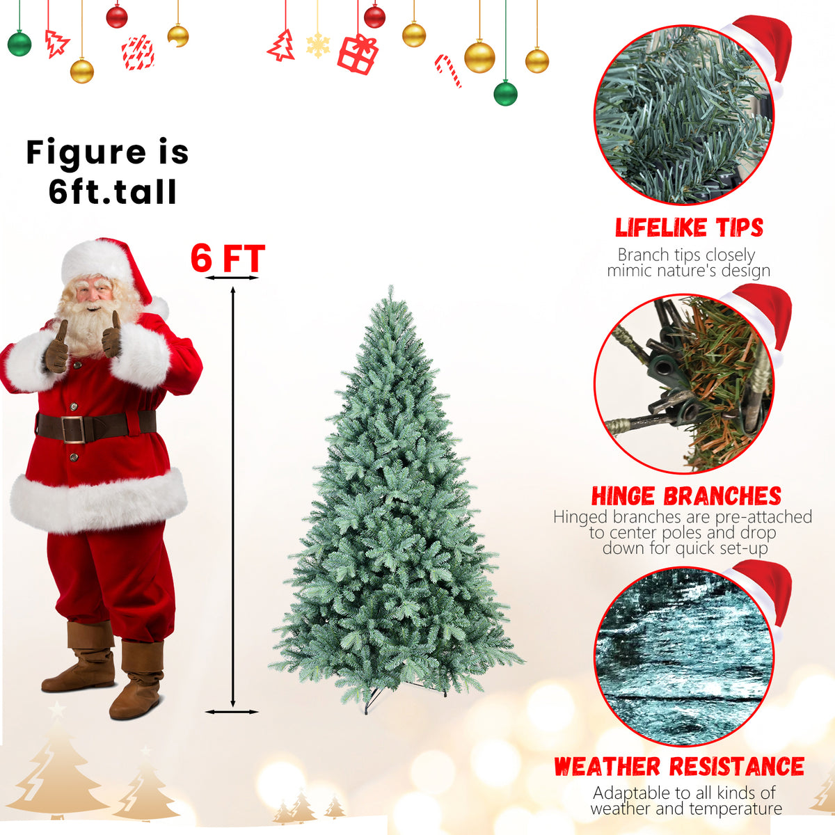PE, PVC Christmas Tree, Christmas Decorations - 6ft