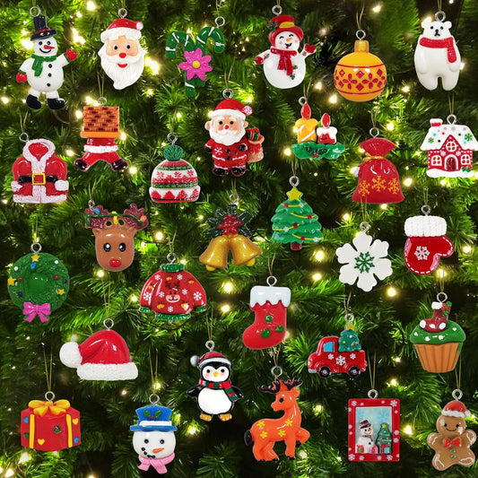 Mini Christmas Ornaments For Tree Decorations, Small Holiday Hanging Ornaments For Christmas Tree, DIY Crafts, Home & Party Decor - MULTI