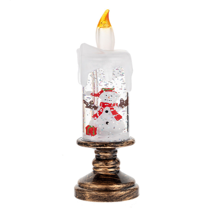 Christmas Decorations Candle Light Scene Layout - Candle style snowman