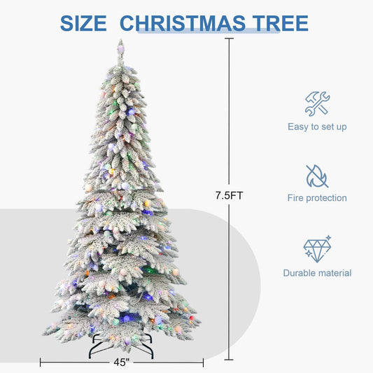 Illuminated Christmas Tree For Home Living Room Festive Decoration, Christmas Gifts And Ornaments, Perfect For Christmas Scene Setup - 7.5FT