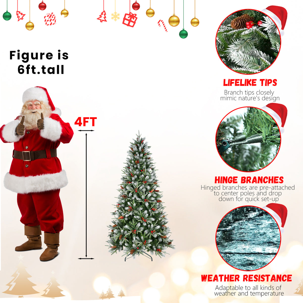 PVC Christmas Tree, Christmas Decorations - 4ft