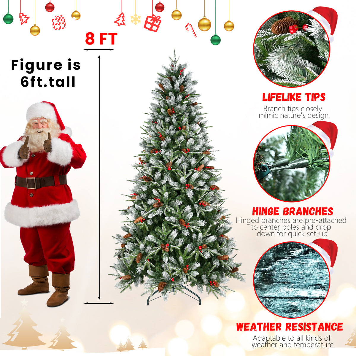 PVC Christmas Tree, Christmas Decorations - 8ft