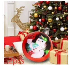 Christmas Ornament Ball Outdoor Pvc 60CM Inflatable Decorated Ball PVC Giant Big Large Balls Xmas Tree Decorations Toy Ball - Double Sided Red Snowman/2PCS/60cm