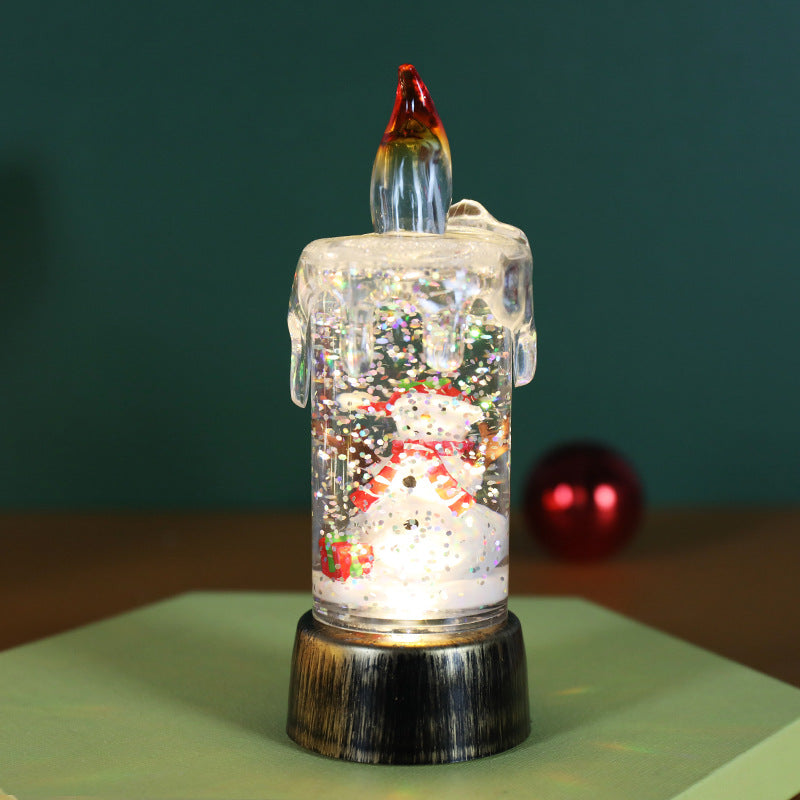 Christmas Decorations Candle Light Scene Layout - Little Water Wax Snowman