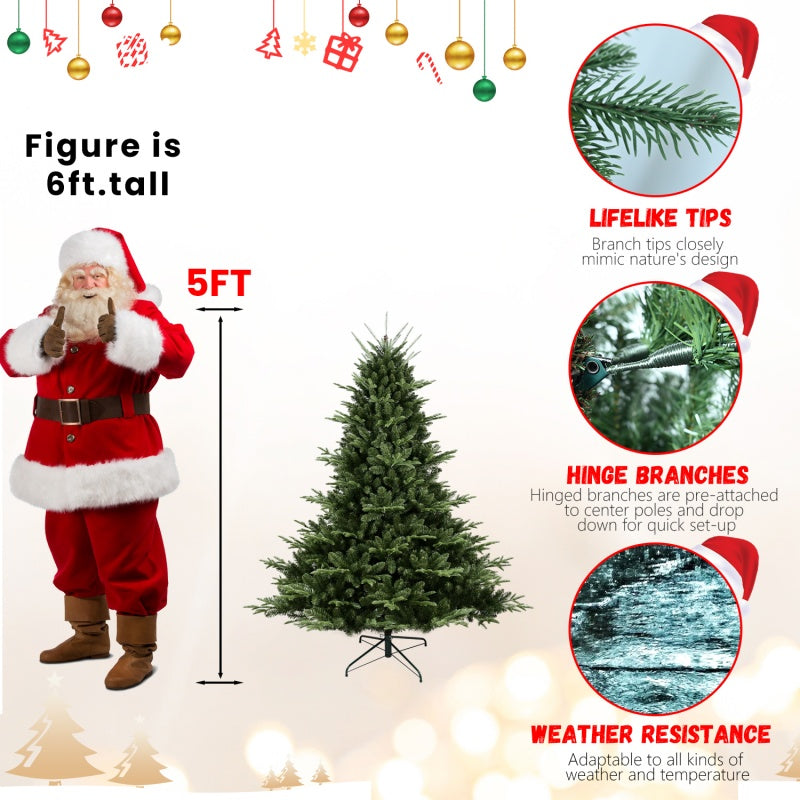 PE, PVC Christmas Tree, Green - 5ft