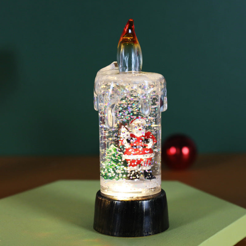 Christmas Decorations Candle Light Scene Layout - Little Water Wax Elderly