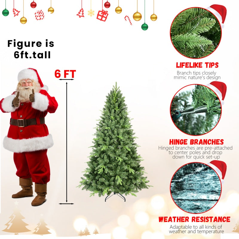 PE, PVC Christmas Tree, Green - 6ft