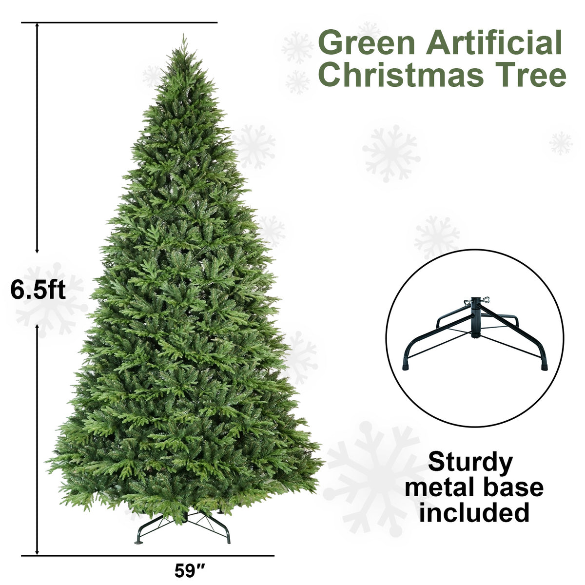 PVC Christmas Tree, Christmas Decorations, Green - Half of 13ft