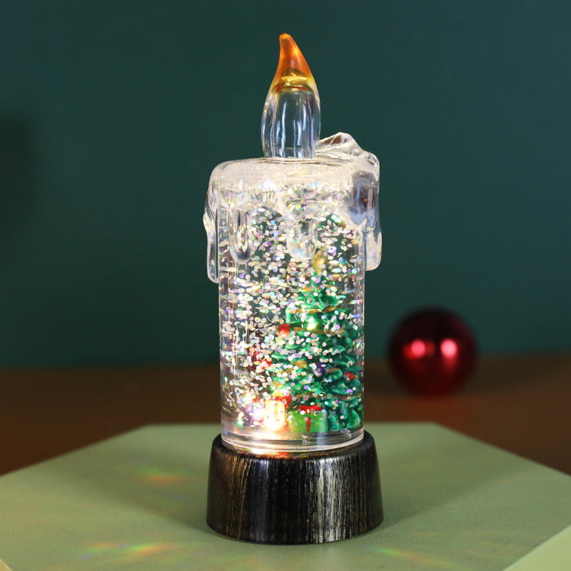Christmas Decorations Candle Light Scene Layout - Small Water Wax Tree