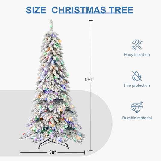 Illuminated Christmas Tree For Home Living Room Festive Decoration, Christmas Gifts And Ornaments, Perfect For Christmas Scene Setup - 6FT