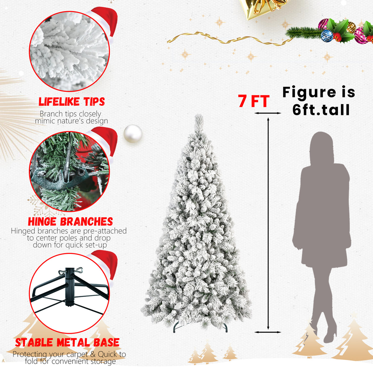 PVC Christmas Tree, Christmas Decorations - 7ft