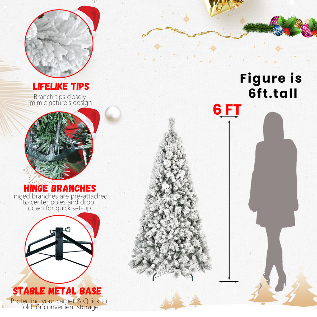 PVC Christmas Tree, Christmas Decorations - 6ft