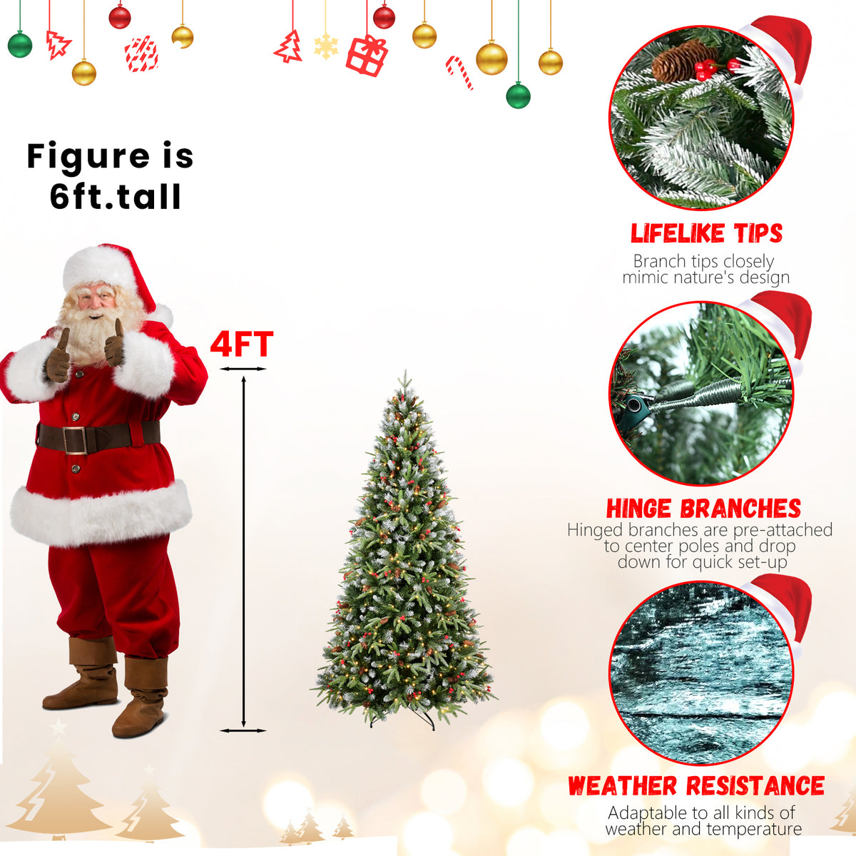 PVC Christmas Tree, Christmas Decorations - 4ft