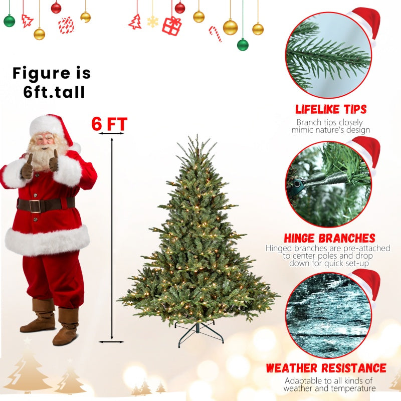 PE, PVC Christmas Tree, Green - 6ft