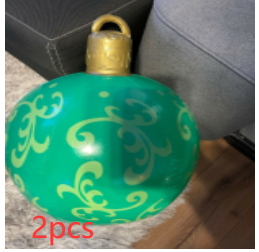 Christmas Ornament Ball Outdoor Pvc 60CM Inflatable Decorated Ball PVC Giant Big Large Balls Xmas Tree Decorations Toy Ball - Green/2PCS/60cm