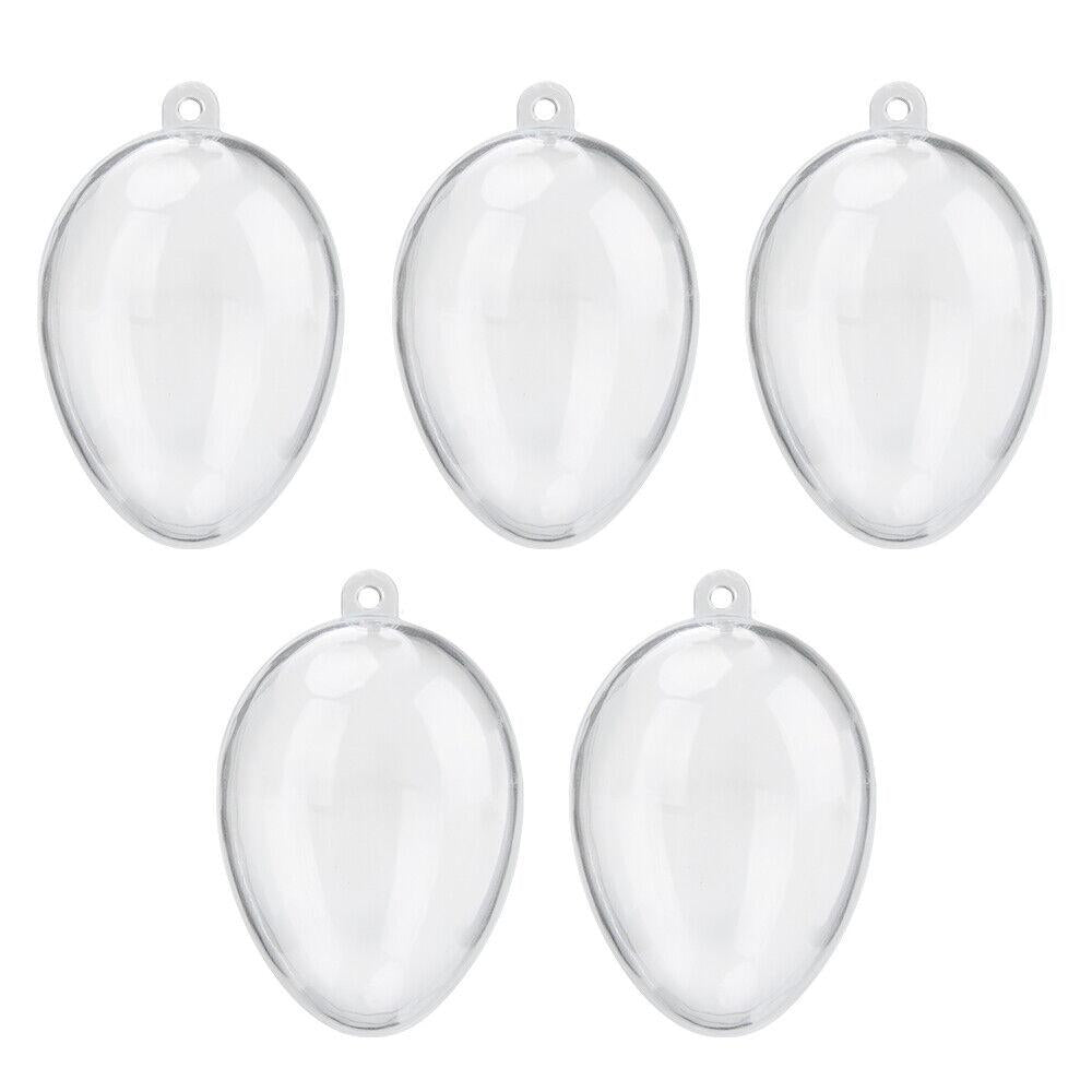 5 Clear Plastic Fillable Christmas Balls Christmas Tree Decorations - 5pcs
