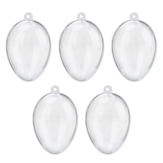 5 Clear Plastic Fillable Christmas Balls Christmas Tree Decorations - 5pcs