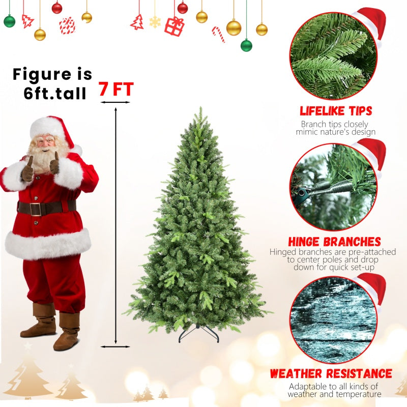 PE, PVC Christmas Tree, Green - 7ft