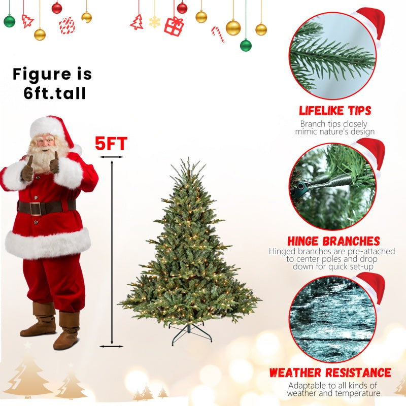 PE, PVC Christmas Tree, Green - 5ft