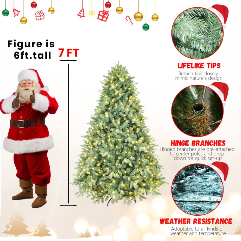 PE, PVC Christmas Tree, Green - 7ft