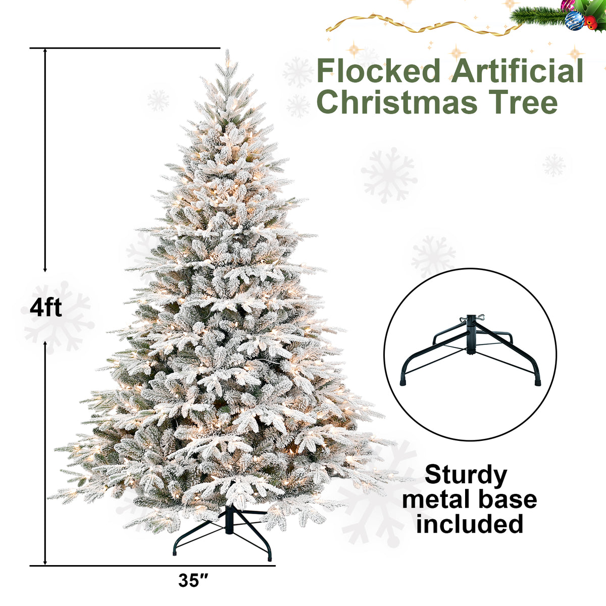 PE, PVC Christmas Tree, Christmas Decorations, With Lights - 4ft