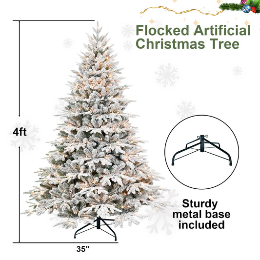 PE, PVC Christmas Tree, Christmas Decorations, With Lights - 4ft