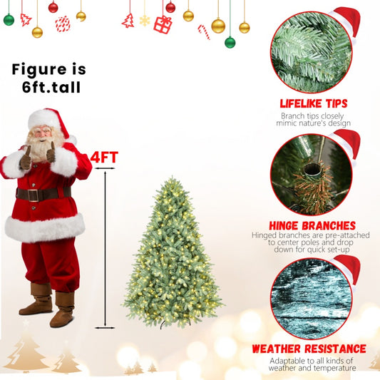 PE, PVC Christmas Tree, Green - 4ft