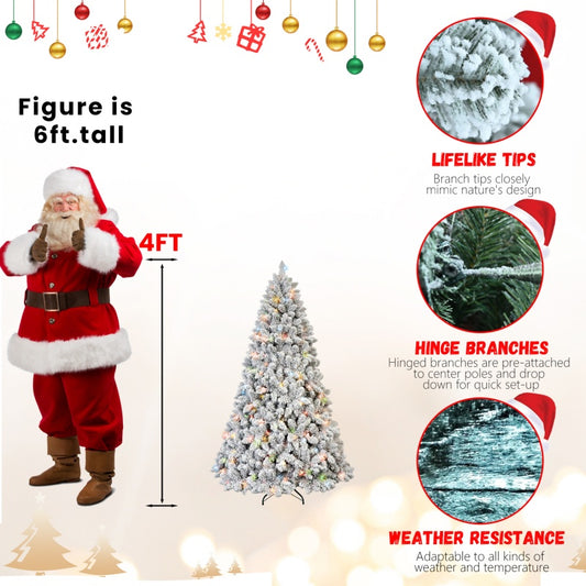PVC Christmas Tree, Christmas Decorations, With Colored Lights - 4ft