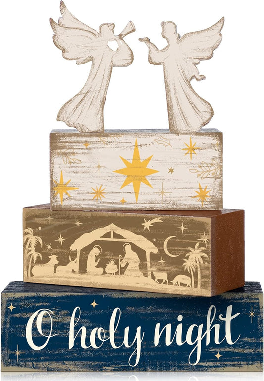 4 Pack Christmas Angel Table Decorations, Festive Holiday Angel Figurines For Tabletop, Mantel, Shelf, Dining Room & Home Decor - MULTI