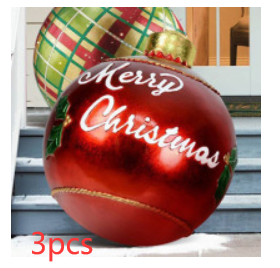 Christmas Ornament Ball Outdoor Pvc 60CM Inflatable Decorated Ball PVC Giant Big Large Balls Xmas Tree Decorations Toy Ball - Christmas/3PCS/60cm
