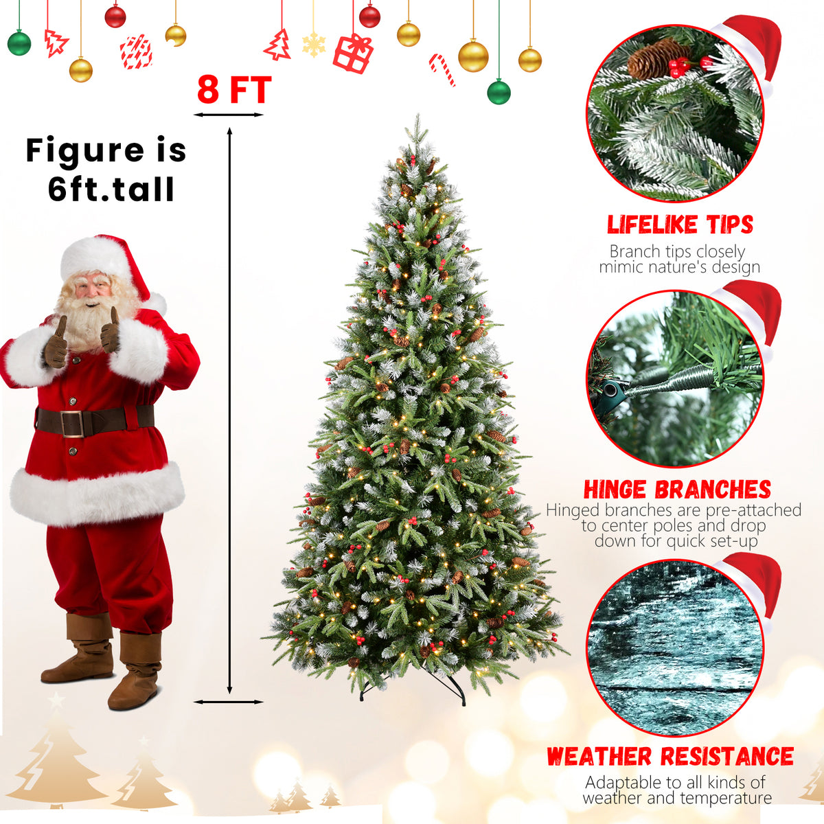 PVC Christmas Tree, Christmas Decorations - 8ft