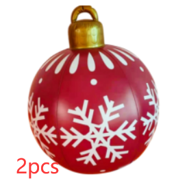 Christmas Ornament Ball Outdoor Pvc 60CM Inflatable Decorated Ball PVC Giant Big Large Balls Xmas Tree Decorations Toy Ball - Purple/2PCS/60cm