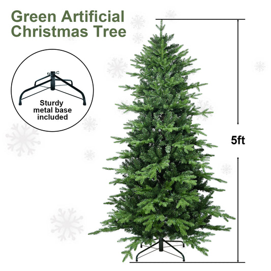 PVC Christmas Tree, Christmas Decorations, Green - 5ft