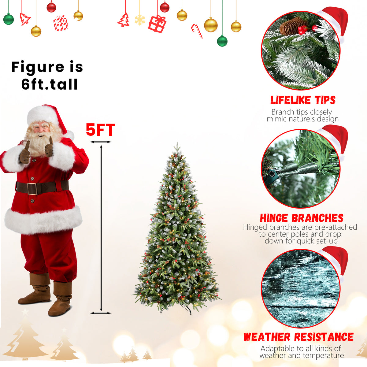 PVC Christmas Tree, Christmas Decorations - 5ft